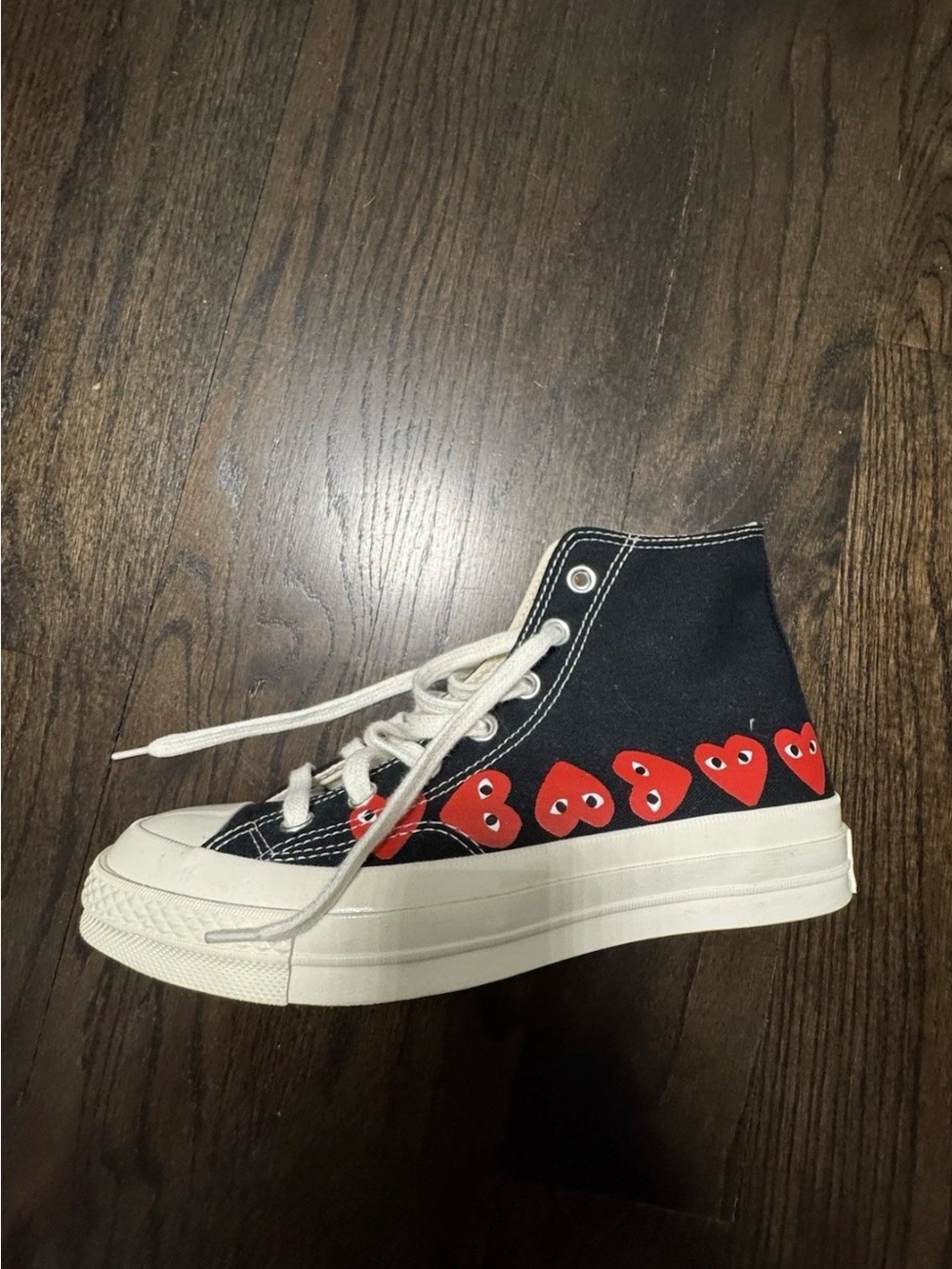 Converse Black High-Top Sneakers Commes Des Garçons Collaboration (US MENS 7) - Picture 6 of 6